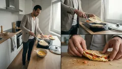 Za 10 minut na pánvi – křupavý snídaňový lavaš, který drží pohromadě díky vejci