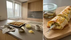 Trubičky z lavaše se šproty a bramborovou kaší: křupavá večeře s malým trikem